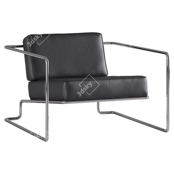 Elegant Saga Lounge Chair Fusion 3D model image 1