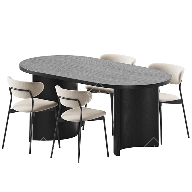 Scandinavian Dining Set 48 3D model image 2