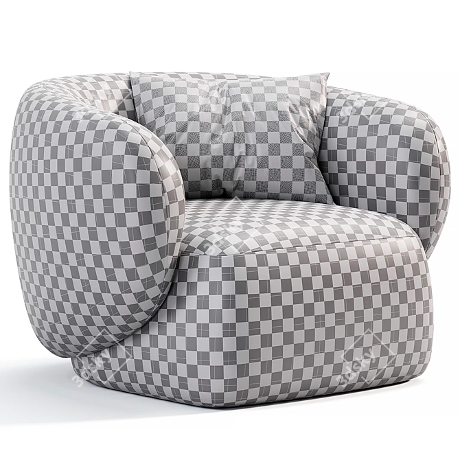 Modern Fabric Armchair Design Piece 3D model image 6