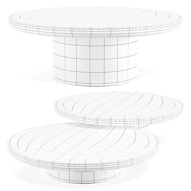 Brady Coffee Tables Set In Marble 3D model image 3
