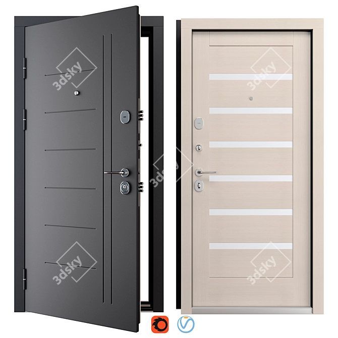 Laguna Metal Entry Door (VellDoris) 3D model image 1