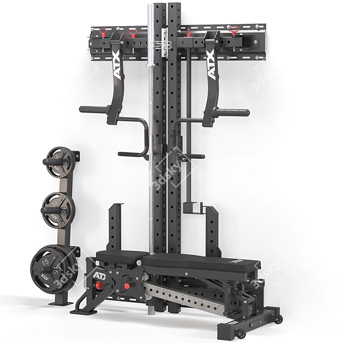 ATX Fold Back Half Rack 3D model image 1