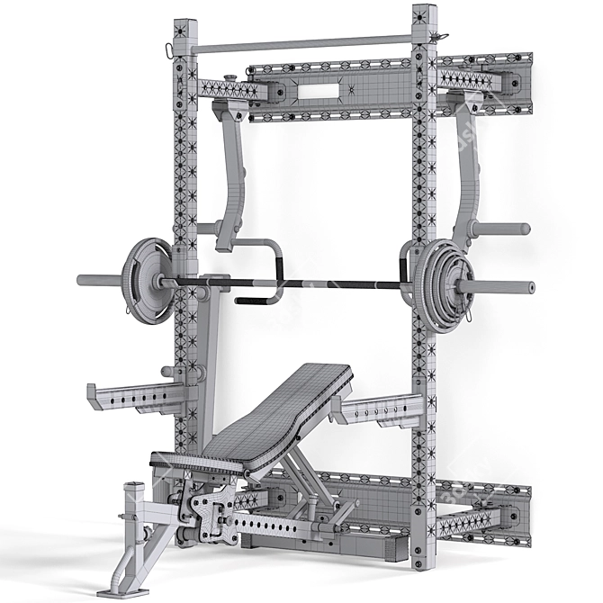 ATX Fold Back Half Rack 3D model image 2