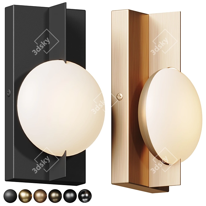 Modern Moonlit Wall Sconce 3D model image 1