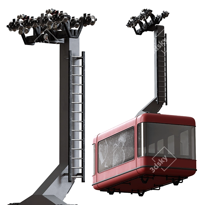 Russian Cable Car: A Scenic Ride 3D model image 2