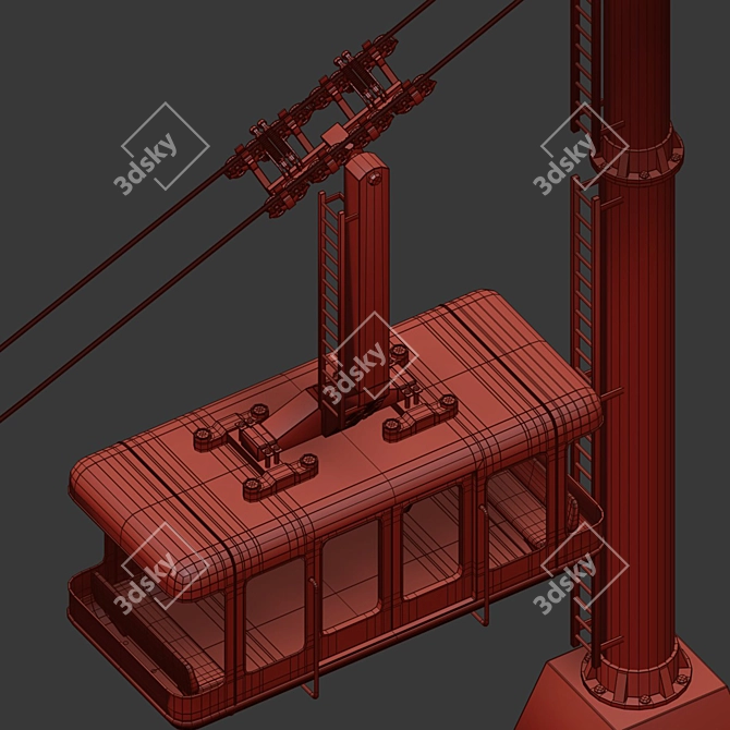 Russian Cable Car: A Scenic Ride 3D model image 4