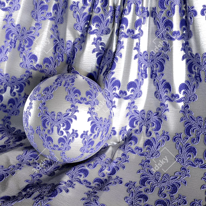 Damask Jacquard Brocade Fabric Collection -03 3D model image 5