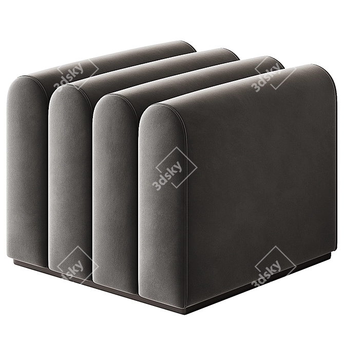 Color-Changing Velvet Pouf 3D model image 1