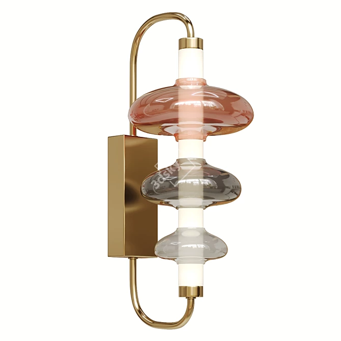 Amore Modern Glass Metal Wall Lamp 3D model image 1