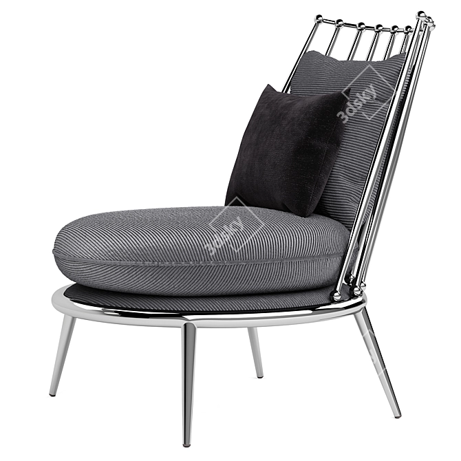 Elegant Aurora Iron Armchair, Cantori 3D model image 2