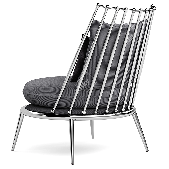 Elegant Aurora Iron Armchair, Cantori 3D model image 3