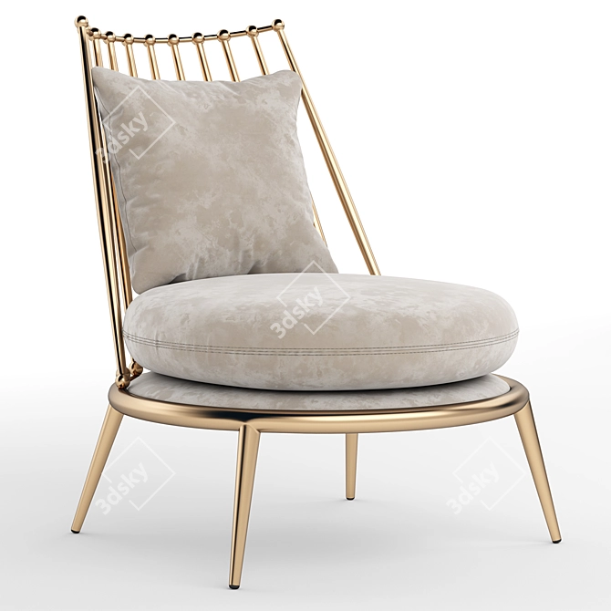 Elegant Aurora Iron Armchair, Cantori 3D model image 4