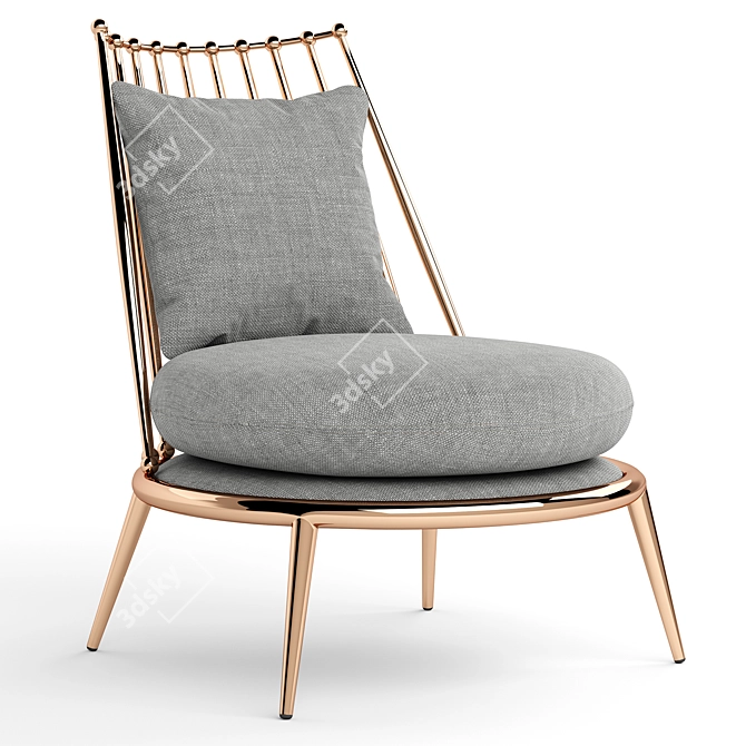 Elegant Aurora Iron Armchair, Cantori 3D model image 5