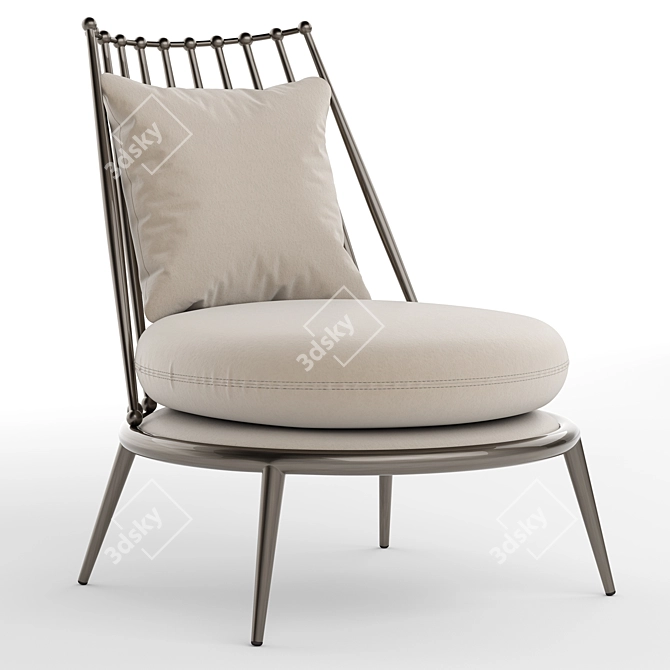 Elegant Aurora Iron Armchair, Cantori 3D model image 6