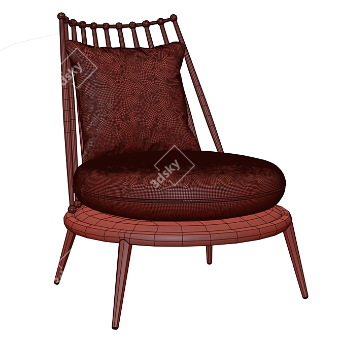 Elegant Aurora Iron Armchair, Cantori 3D model image 7