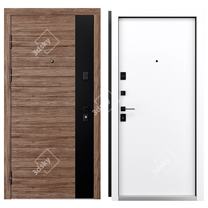 Rodos Metal Entrance Door, F-124 3D model image 3