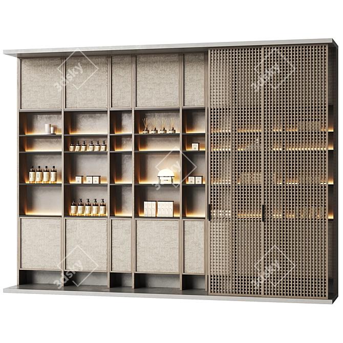 Cosmetics Store Display Rack 3D model image 3