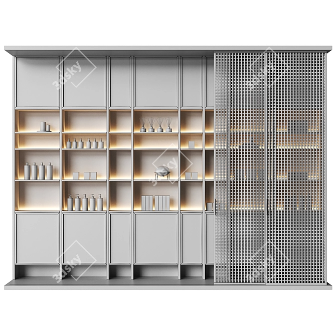 Cosmetics Store Display Rack 3D model image 4