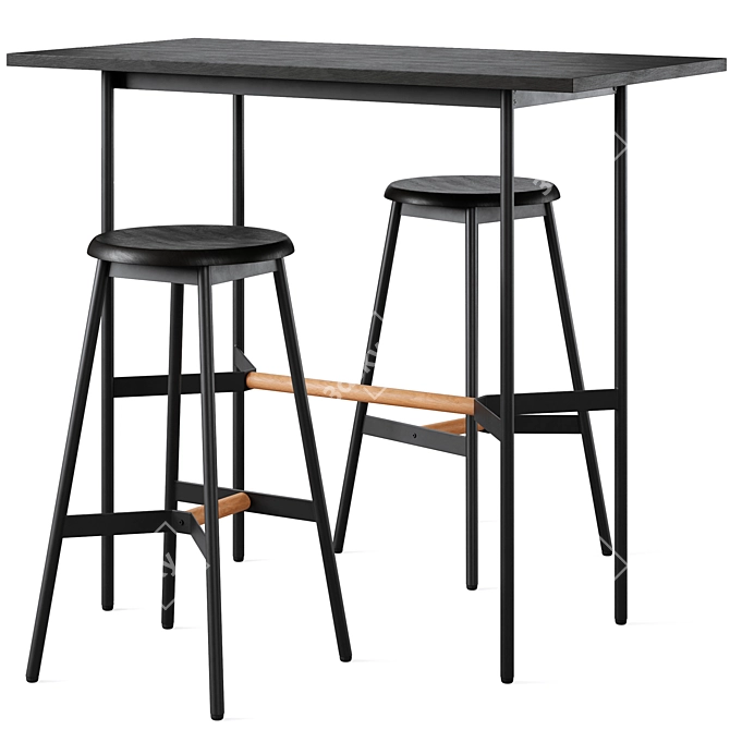 Brent Bar Set & Knobb Table 3D model image 1