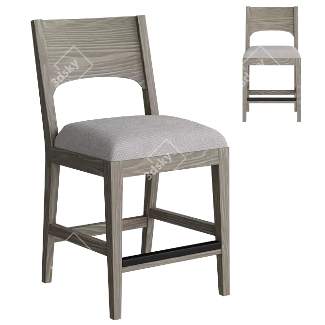 Sleek Solaria Counter Stool 3D model image 1