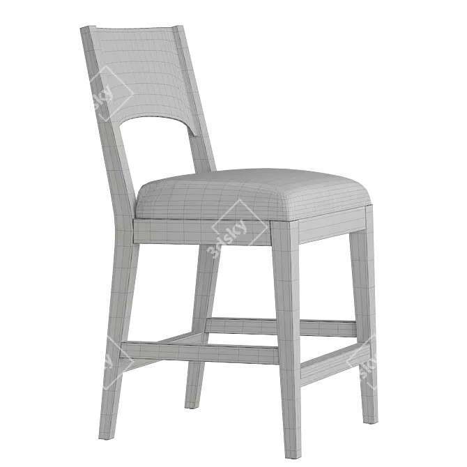 Sleek Solaria Counter Stool 3D model image 2