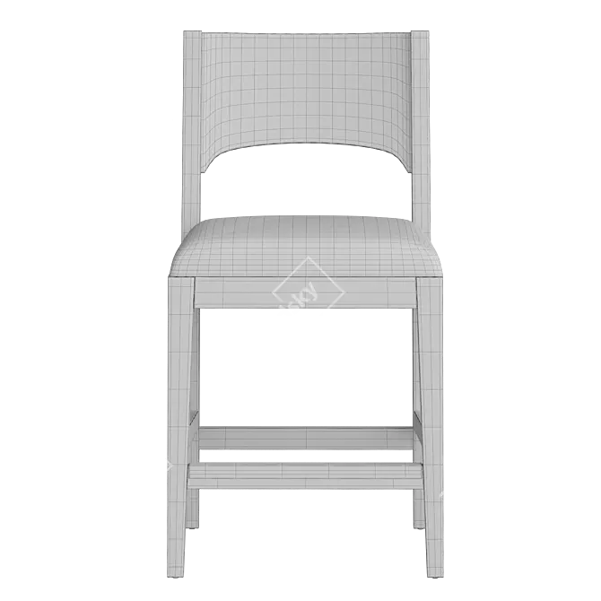 Sleek Solaria Counter Stool 3D model image 3