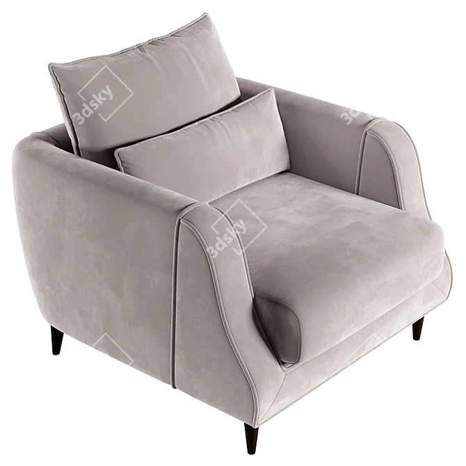 Elegant Dante 2 Armchair 3D model image 4