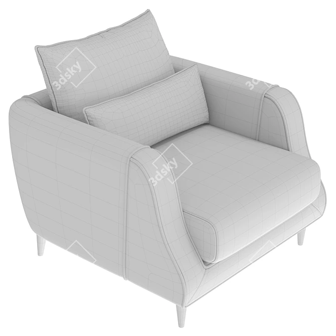 Elegant Dante 2 Armchair 3D model image 5