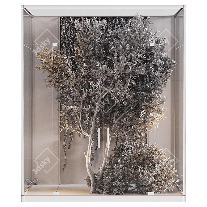 Glass Box Indoor Plant Display 3D model image 4