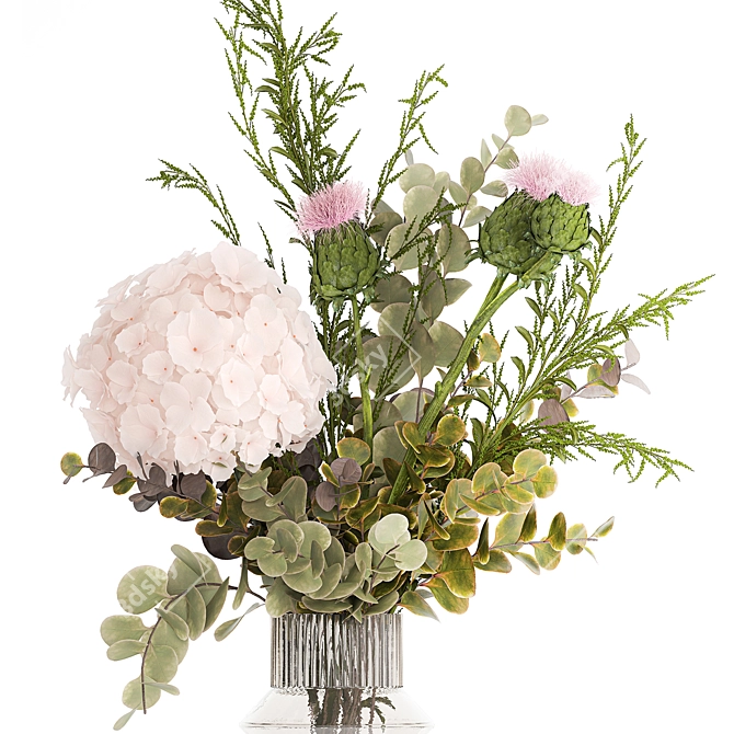 Spring Blooms Vase Arrangement 3D model image 2