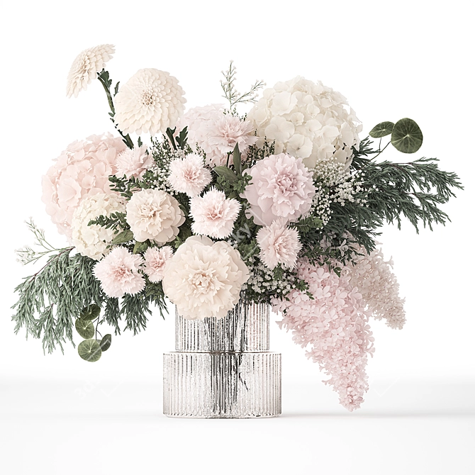 Spring Blossom Bouquet Vase Display 3D model image 1