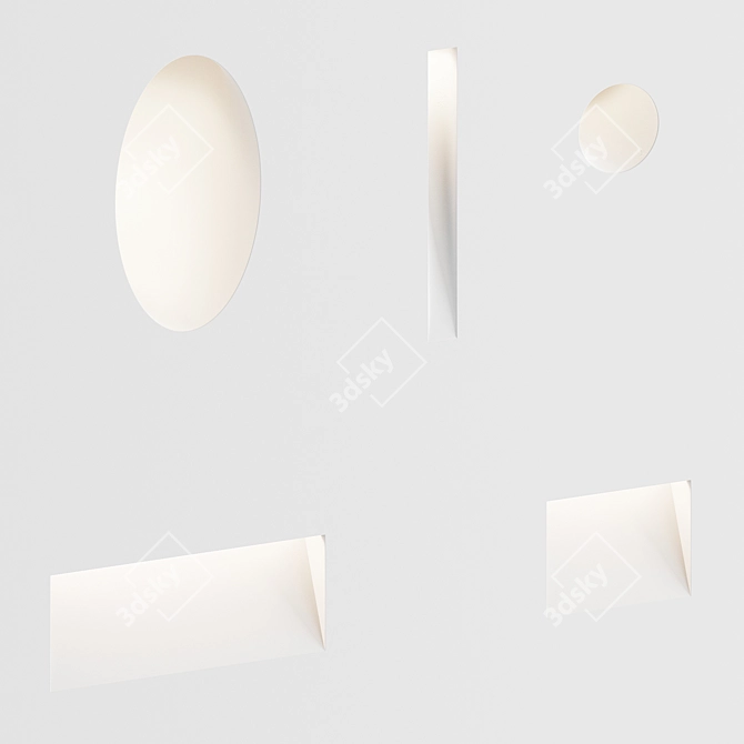 Customizable Plaster Lighting Fixtures 3D model image 1