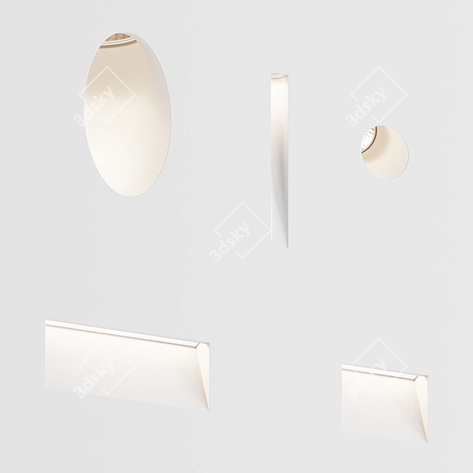 Customizable Plaster Lighting Fixtures 3D model image 4