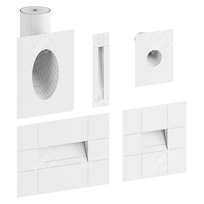 Customizable Plaster Lighting Fixtures 3D model image 5