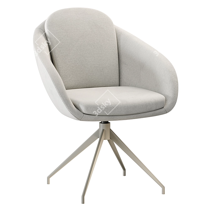 Gamble Textile Light Grey Chair 3D model image 2
