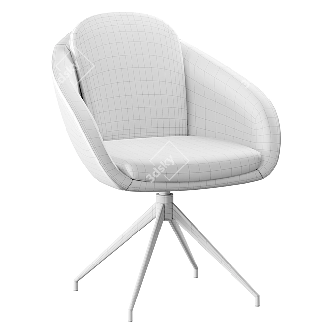 Gamble Textile Light Grey Chair 3D model image 6