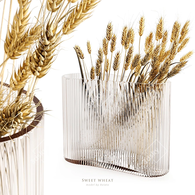 Ripple Wheat Modelling Vase 3D model image 1