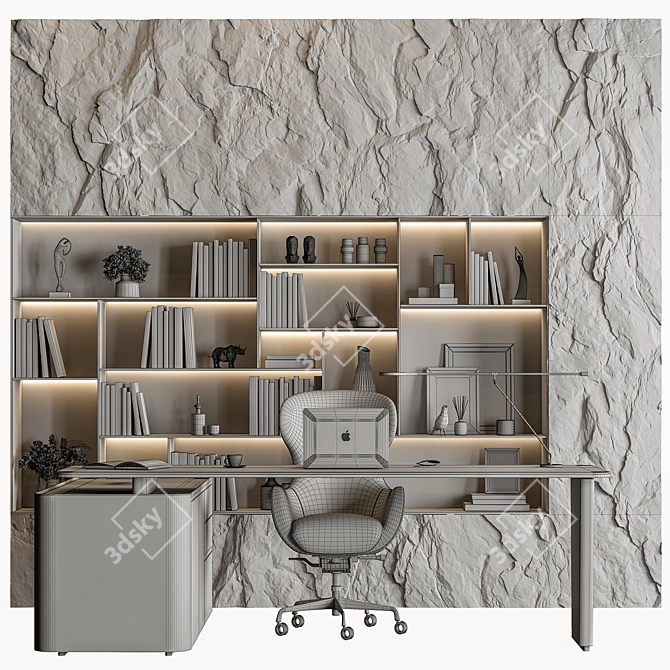 Executive Boss Desk Office Furniture 3D model image 3