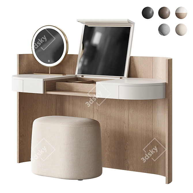 Modern Makeup Vanity Set 3D model image 2