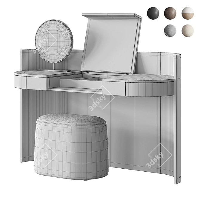 Modern Makeup Vanity Set 3D model image 5