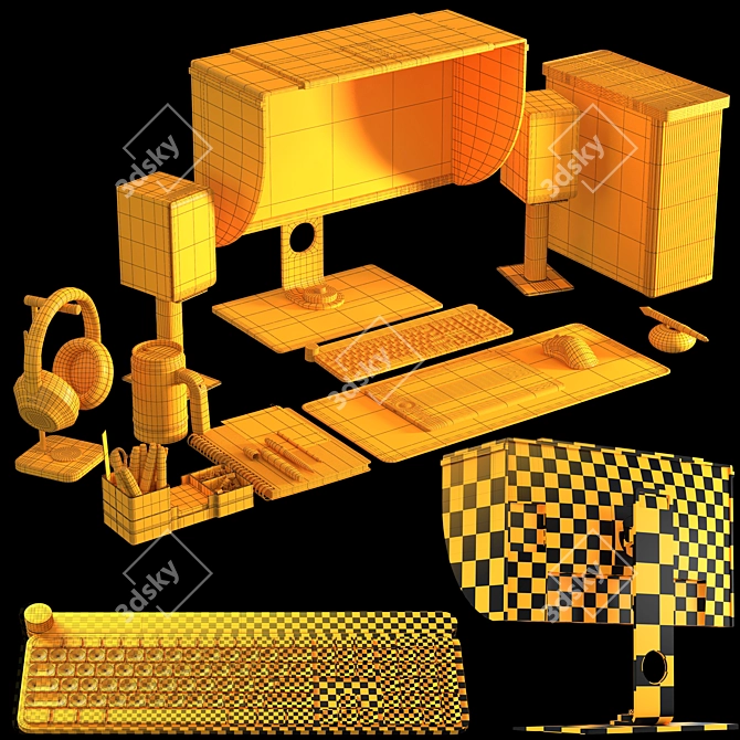 Ultimate Designer Workspace Set 3D model image 7