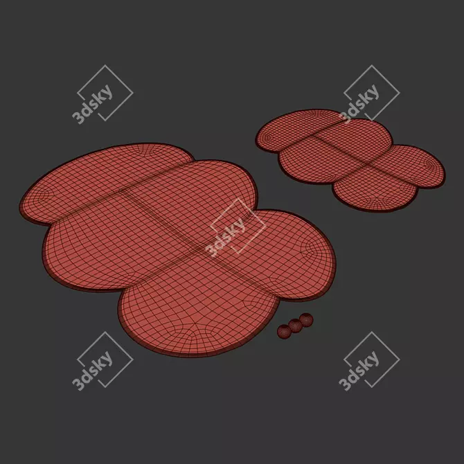 Okej Cloud Gray Squiggle Rug 3D model image 4