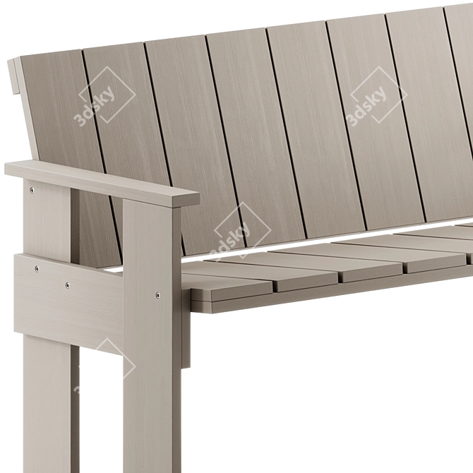Modern Outdoor Dining Bench: Hay 3D model image 4