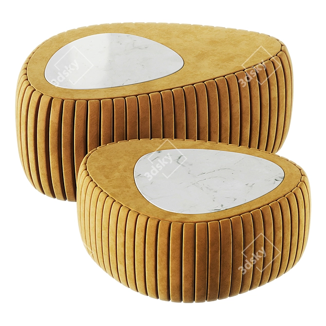 Luxury Fabric Coffee Table Pouf 3D model image 6