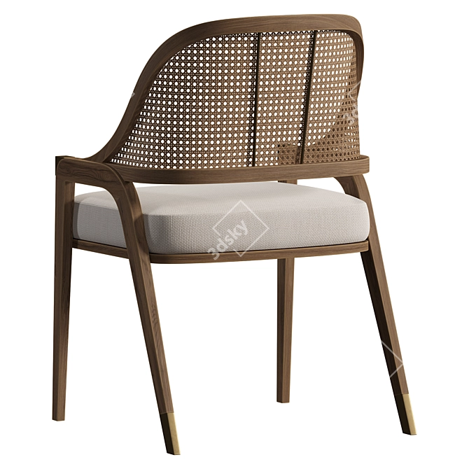 Rustic Modern Dining Chair 3D model image 3