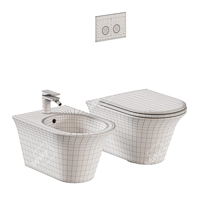 Avigo Wall-Hung WC & Bidet 3D model image 5