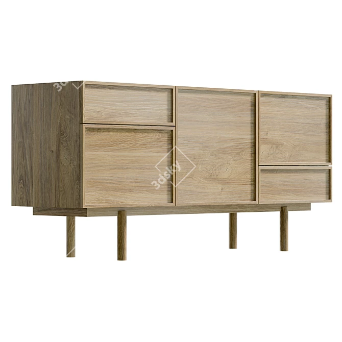 Hubsch Sideboard - Natural Oak 3D model image 4