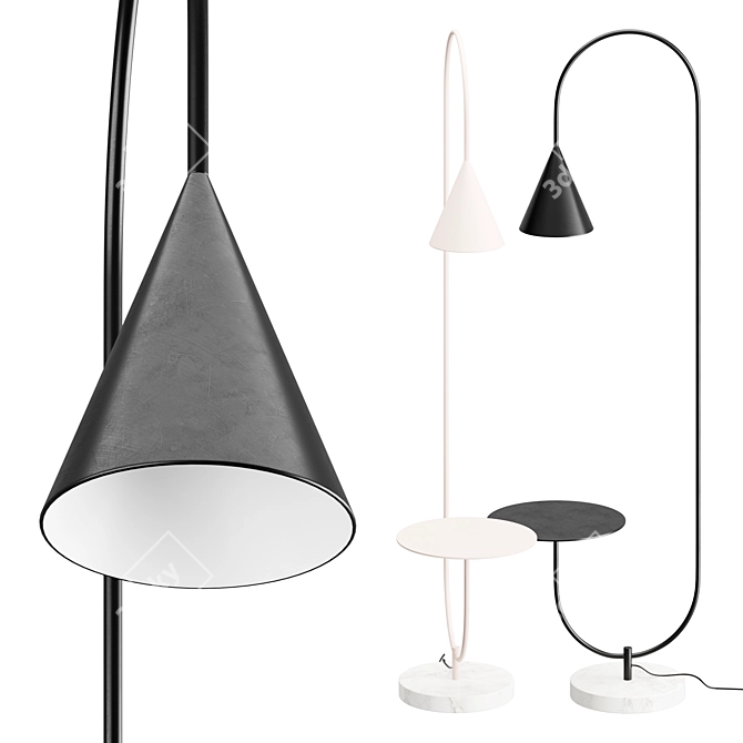 Sleek Metal Floor Lamp 3D model image 1