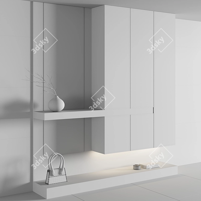 Modern Minimal Hallway Furniture Set 3D model image 14