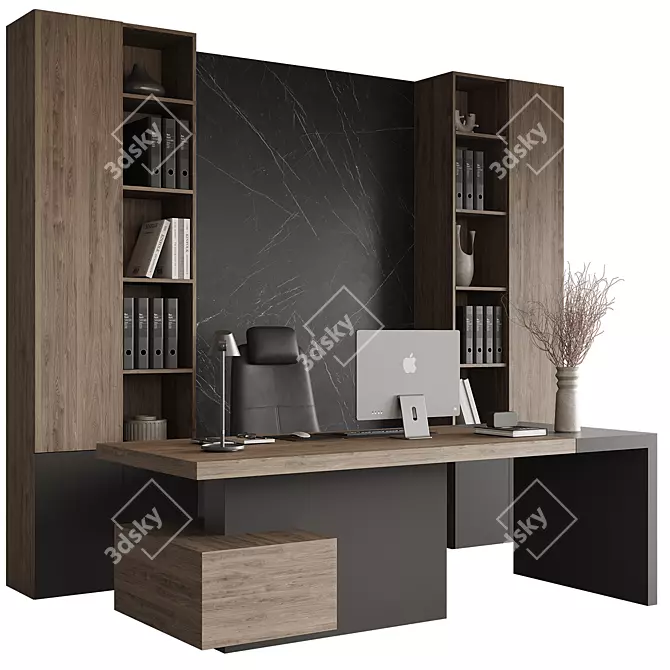  Executive Office Desk Set 002 3D model image 1